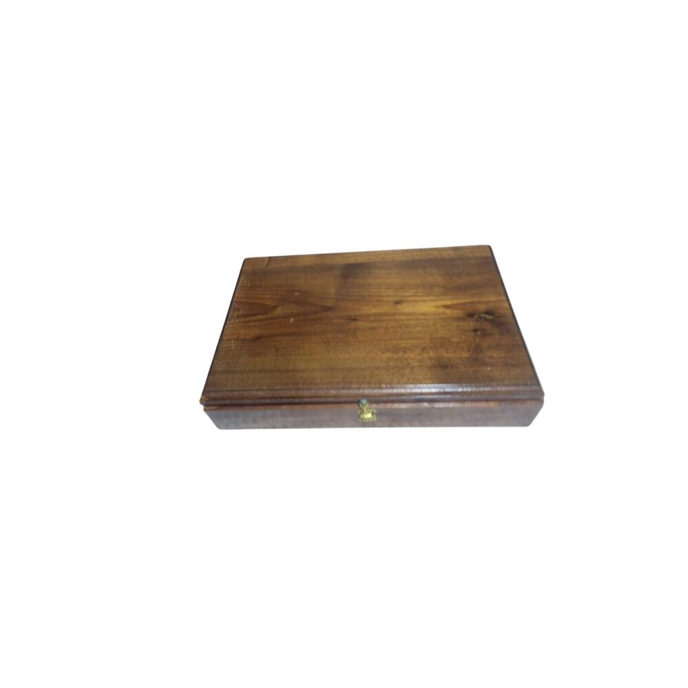 VINTAGE WOODEN SILVERWARE HOLDER CASE KEEPER BOX